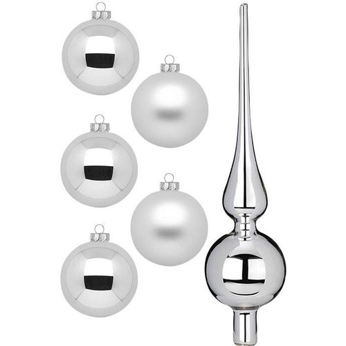 4061752180309 - Weihnachtsbaumkugel MAGIC BY INGE Frosty Silver Weihnachtsdeko Christbaumschmuck bunt (silberfarben weiß) H28cm Ø6cm Glas Weihnachtsbaumkugeln Weihnachtsbaumkugeln Christbaumkugeln aus Glas 45 Kugeln Ø ca 4-6 cm inkl Spitze 28 cm 4061752180309 - Weihnachtsbaumkugel MAGIC BY INGE Frosty Silver Weihnachtsdeko Christbaumschmuck bunt (silberfarben weiß) H28cm Ø6cm Glas Weihnachtsbaumkugeln Weihnachtsbaumkugeln Christbaumkugeln aus Glas 45 Kugeln Ø ca 4-6 cm inkl Spitze 28 cm