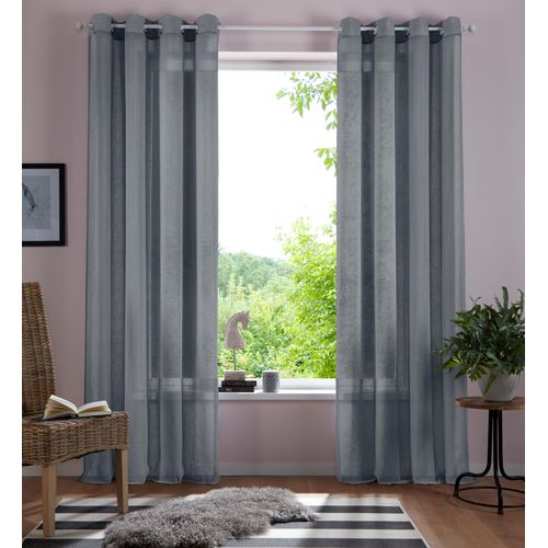 6920192978823 - Gardine HOME AFFAIRE Mara Gr 2 grau B140cm H175cm Polyester Gardinen transparent Leinen Optik monochrom basic 6920192978823 - Gardine HOME AFFAIRE Mara Gr 2 grau B140cm H175cm Polyester Gardinen transparent Leinen Optik monochrom basic