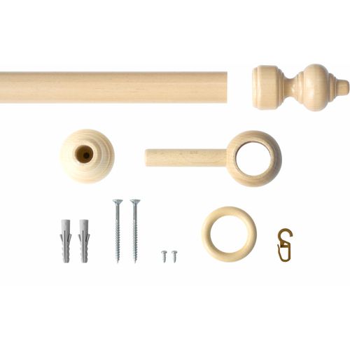 4015161003162 - Gardinenstange Trend Good Life Ø 28 mm 1-läufig Fixmaß mit Bohren verschraubt beige 4015161003162 - Gardinenstange Trend Good Life Ø 28 mm 1-läufig Fixmaß mit Bohren verschraubt beige