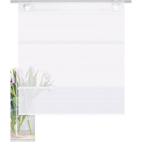 4056751377652 - Raffrollo HOME WOHNIDEEN JACOB Gr 2 weiß B60cm H130cm Voile Obermaterial 100% Polyester Raffrollos Uni
