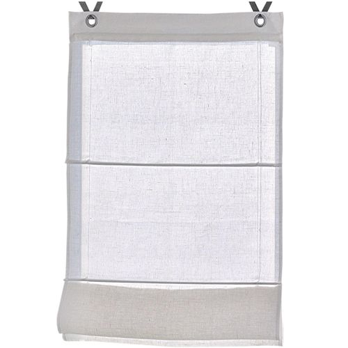 4016478995638 - Raffrollo KUTTI Metis Gr 3 weiß B80cm H140cm Obermaterial 100% Leinen Raffrollos einfarbig blickdicht 100% Leinen mit Edelstahlhaken pflegeleicht