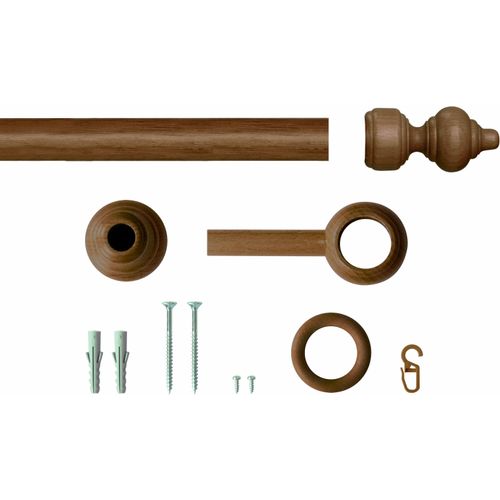 4015161422147 - Gardinenstange Trend Good Life Ø 28 mm 1-läufig Fixmaß mit Bohren verschraubt braun 4015161422147 - Gardinenstange Trend Good Life Ø 28 mm 1-läufig Fixmaß mit Bohren verschraubt braun