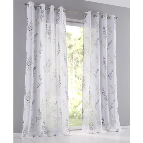 4016478106065 - Vorhang KUTTI Danny Gr 2 grau (grau sanftes weiß taupe) B135cm H175cm Polyester Gardinen Polyester pflegeleicht bedruckt