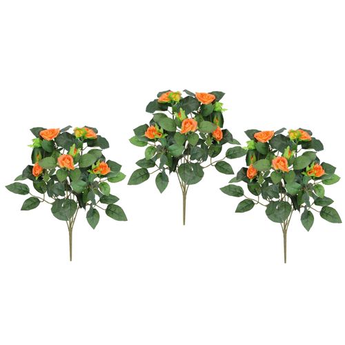 4019844816278 - Kunstblume IGEA Künstlicher Rosenbusch orange B17cm H34cm L17cm Polyester Kunstpflanzen Kunstrose Blume Strauß Bouquet Rosen Rosenbouquet Wildrose 4019844816278 - Kunstblume IGEA Künstlicher Rosenbusch orange B17cm H34cm L17cm Polyester Kunstpflanzen Kunstrose Blume Strauß Bouquet Rosen Rosenbouquet Wildrose