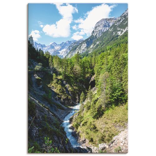 4059745556590 - Wandbild ARTLAND Fluss schlängelt sich durch Tal Bilder Gr B H 20 cm x 30 cm Leinwandbild Berge Hochformat 1 St grün Bild Poster Bilder als Alubild Leinwandbild Wandaufkleber oder in versch Größen