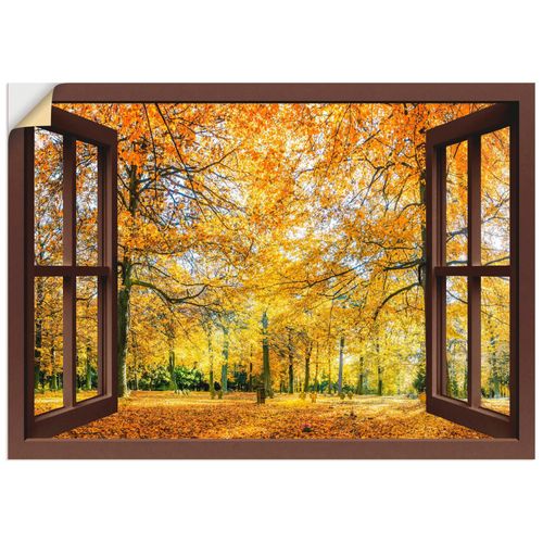 4057738620075 - Wandbild ARTLAND Fensterblick - Herbstwald Panorama Bilder Gr B H 130 cm x 90 cm Wandaufkleber - Vinyl Fensterblick Querformat 1 St braun Bild Poster Bilder als Leinwandbild Wandaufkleber oder in versch Größen 4057738620075 - Wandbild ARTLAND Fensterblick - Herbstwald Panorama Bilder Gr B H 130 cm x 90 cm Wandaufkleber - Vinyl Fensterblick Querformat 1 St braun Bild Poster Bilder als Leinwandbild Wandaufkleber oder in versch Größen