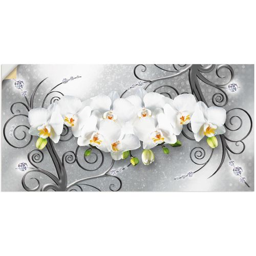 4062144594148 - Wandbild ARTLAND weiße Orchideen auf Ornamenten Bilder Gr B H 100 cm x 50 cm Wandaufkleber - Vinyl Blumenbilder Querformat 1 St grau Kunstdrucke als Alubild Leinwandbild Wandaufkleber oder Poster in versch Größen 4062144594148 - Wandbild ARTLAND weiße Orchideen auf Ornamenten Bilder Gr B H 100 cm x 50 cm Wandaufkleber - Vinyl Blumenbilder Querformat 1 St grau Kunstdrucke als Alubild Leinwandbild Wandaufkleber oder Poster in versch Größen