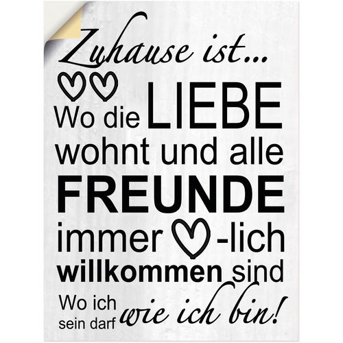 4062144722732 - Wandbild ARTLAND Wo die Liebe wohnt Bilder Gr B H 45 cm x 60 cm Wandaufkleber - Vinyl Sprüche & Texte Hochformat 1 St grau Kunstdrucke als Alubild Leinwandbild Wandaufkleber oder Poster in versch Größen 4062144722732 - Wandbild ARTLAND Wo die Liebe wohnt Bilder Gr B H 45 cm x 60 cm Wandaufkleber - Vinyl Sprüche & Texte Hochformat 1 St grau Kunstdrucke als Alubild Leinwandbild Wandaufkleber oder Poster in versch Größen