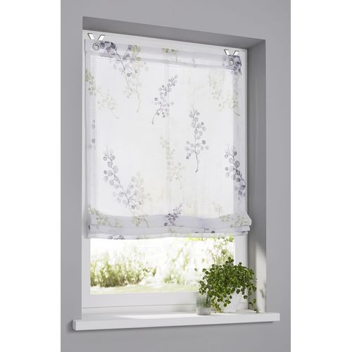 4016478105884 - Raffrollo KUTTI Danny Gr 3 grün (grau grün sanftes weiß) B80cm H140cm Obermaterial 100% Polyester Raffrollos bedruckt Montage ohne Bohren Fensterhaken inklusive 4016478105884 - Raffrollo KUTTI Danny Gr 3 grün (grau grün sanftes weiß) B80cm H140cm Obermaterial 100% Polyester Raffrollos bedruckt Montage ohne Bohren Fensterhaken inklusive