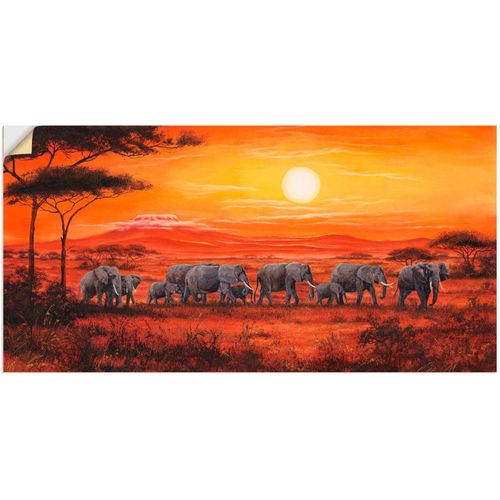 4057738245971 - Wandbild ARTLAND Elefantenherde Bilder Gr B H 100 cm x 50 cm Wandaufkleber - Vinyl Wildtiere 1 St orange Bild Poster Bilder als Alubild Leinwandbild Wandaufkleber oder in versch Größen 4057738245971 - Wandbild ARTLAND Elefantenherde Bilder Gr B H 100 cm x 50 cm Wandaufkleber - Vinyl Wildtiere 1 St orange Bild Poster Bilder als Alubild Leinwandbild Wandaufkleber oder in versch Größen