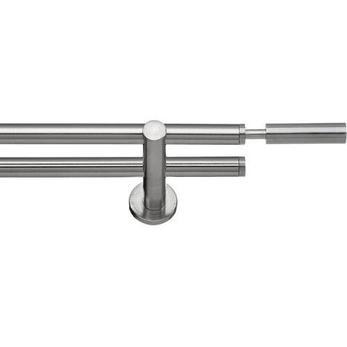 4043627000042 - Gardinenstange INDEKO Inka Gr 2 silber (edelstahlfarben silberfarben) L180cm Ø16mm Aluminium Gardinenstangen Komplett-Set inkl Montagematerial 4043627000042 - Gardinenstange INDEKO Inka Gr 2 silber (edelstahlfarben silberfarben) L180cm Ø16mm Aluminium Gardinenstangen Komplett-Set inkl Montagematerial