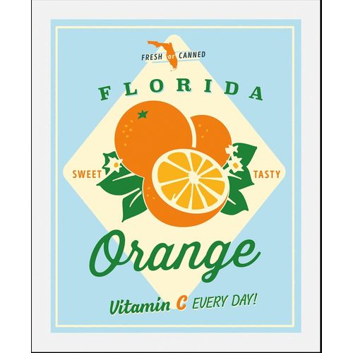 4067437333947 - Bild QUEENCE Florida Orange Bilder Gr B H 40 cm x 50 cm Wandbild Hochformat 1 St bunt (orange gelb blau) Kunstdrucke gerahmt