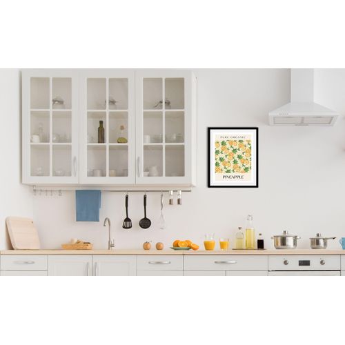 4067437336085 - Bild QUEENCE Pineapple Bilder Gr B H 50 cm x 70 cm Wandbild Hochformat 1 St bunt (gelb grün beige) Kunstdrucke gerahmt