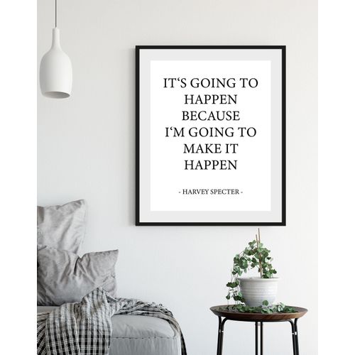 4049009842569 - Bild QUEENCE HAPPEN Bilder Gr B H 40 cm x 50 cm Wandbild Hochformat 1 St weiß Bild Kunstdruck Bilder mit Rahmen