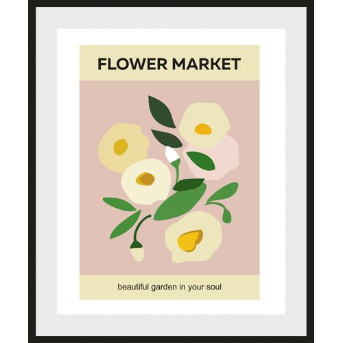 4067437336511 - Bild QUEENCE Flower Market Bilder Gr B H 30 cm x 40 cm Wandbild Blumen Hochformat 1 St bunt (gelb grün beige) Kunstdrucke gerahmt