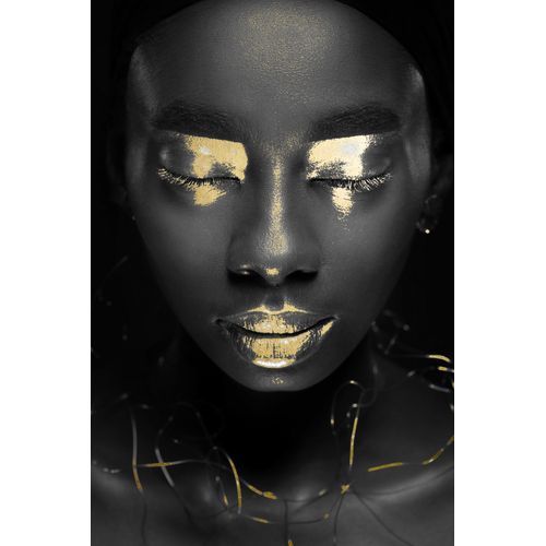 4049009932604 - Acrylglasbild »Amentet« Frau-Gemälde-Frau-Bilder von Frauen-Mode-Modern-Fashion-Magazincover (1 St) von Hand eingearbeitete Blattgold Applikationen
