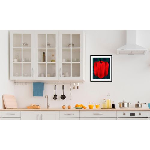 4067437337129 - Bild QUEENCE Paprika Art Bilder Gr B H 40 cm x 50 cm Wandbild Hochformat 1 St bunt (rot grün blau) Kunstdrucke gerahmt