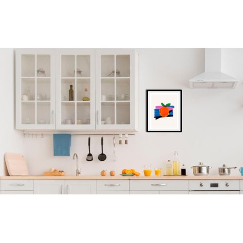 4067437335200 - Bild QUEENCE Fips Bilder Gr B H 40 cm x 50 cm Wandbild Hochformat 1 St bunt (orange blau pink) Kunstdrucke gerahmt
