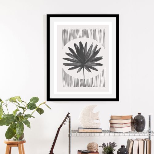 4067437336610 - Bild »Flora« Pflanzen-Pflanzenbilder-Blätter-Blätterbilder-Schwarz-Weiss-Figuren-Abstrakt (1 St) gerahmt