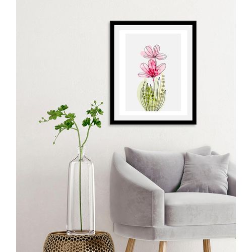 4067437336887 - Bild QUEENCE Fairy Bilder Gr B H 40 cm x 50 cm Wandbild Blumen Hochformat 1 St bunt (rosa pink grün) Kunstdrucke gerahmt