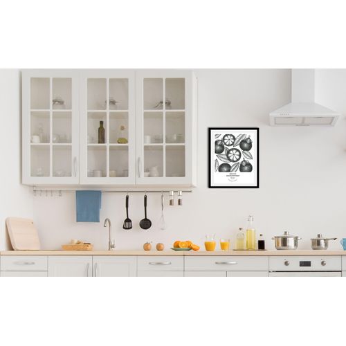 4067437334913 - Bild QUEENCE Exotic Mangosteen Bilder Gr B H 50 cm x 70 cm Wandbild Hochformat 1 St schwarz Kunstdrucke gerahmt