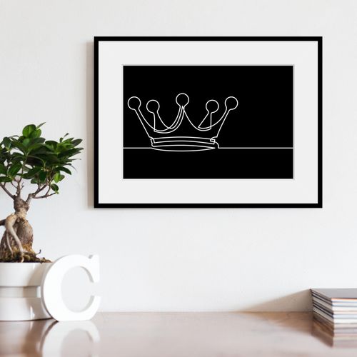4049009841432 - Bild QUEENCE KING Bilder Gr B H 70 cm x 50 cm Wandbild Könige Querformat 1 St schwarz Bild Kunstdruck Bilder mit Rahmen