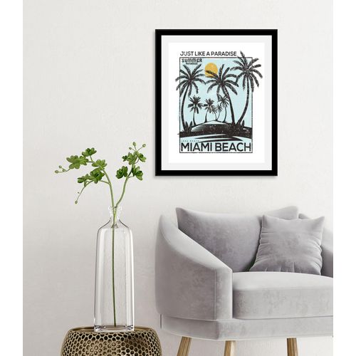 4067437336672 - Bild QUEENCE Miami Beach Bilder Gr B H 40 cm x 50 cm Wandbild Palmen Hochformat 1 St blau (blau schwarz) Kunstdrucke gerahmt 4067437336672 - Bild QUEENCE Miami Beach Bilder Gr B H 40 cm x 50 cm Wandbild Palmen Hochformat 1 St blau (blau schwarz) Kunstdrucke gerahmt