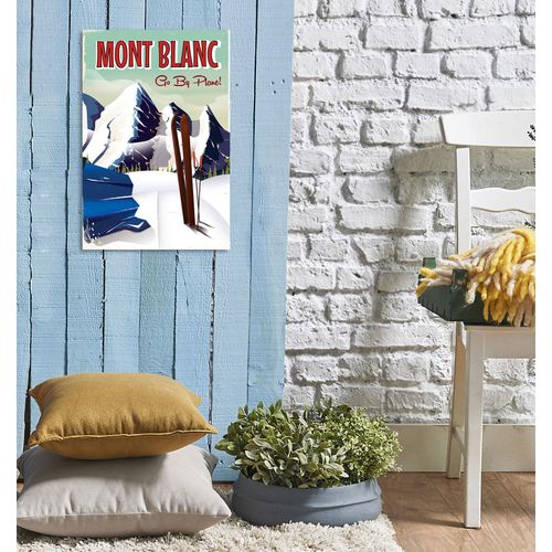 4067437337419 - Metallbild QUEENCE Mont Blanc Bilder Gr B H 30 cm x 45 cm Metallbild Hochformat 1 St blau Metallbilder Stahlschilder