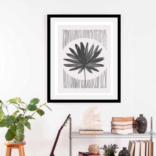 4067437336603 - Bild »Flora« Pflanzen-Pflanzenbilder-Blätter-Blätterbilder-Schwarz-Weiss-Figuren-Abstrakt (1 St) gerahmt