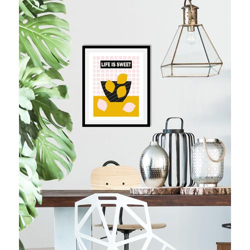 4067437334395 - Bild QUEENCE Life is sweet Bilder Gr B H 40 cm x 50 cm Wandbild Hochformat 1 St gelb Kunstdrucke gerahmt