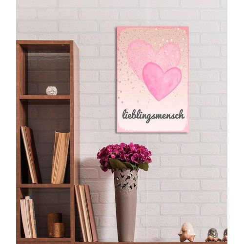 4067437338836 - Metallbild QUEENCE Lieblingsmenschen Bilder Gr B H 30 cm x 45 cm Metallbild Hochformat 1 St pink Metallbilder Stahlschilder