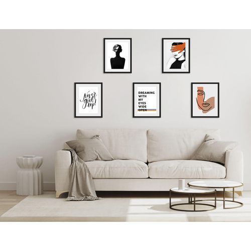 4047809882136 - Bild QUEENCE Dreaming bunt (farbe rahmen schwarz farbe bild(er) bunt) B30cm H40cm Acrylglas Papier Holz Bilder HD Premium Poster-Druck inkl Holzrahmen - 5er Set 4047809882136 - Bild QUEENCE Dreaming bunt (farbe rahmen schwarz farbe bild(er) bunt) B30cm H40cm Acrylglas Papier Holz Bilder HD Premium Poster-Druck inkl Holzrahmen - 5er Set