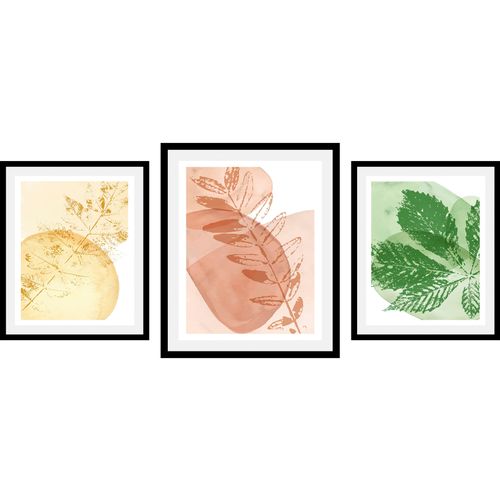 4067437347166 - Bild QUEENCE Set Hermia Bilder Gr B H 30 cm x 40 cm Wandbild Blumen Hochformat 1 St orange Kunstdrucke gerahmt