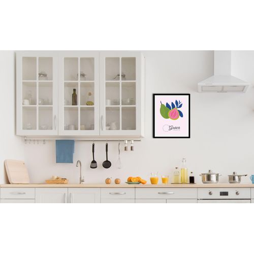 4067437335606 - Bild QUEENCE Guava Bilder Gr B H 50 cm x 70 cm Wandbild Hochformat 1 St bunt (blau pink grün rosa) Kunstdrucke gerahmt