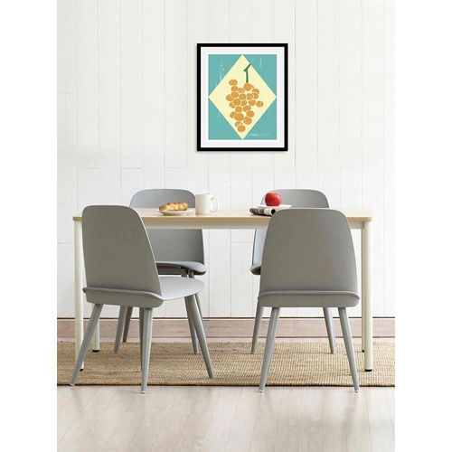 4067437334814 - Bild QUEENCE Grapes Bilder Gr B H 40 cm x 50 cm Wandbild Hochformat 1 St gelb (gelb blau) Kunstdrucke gerahmt
