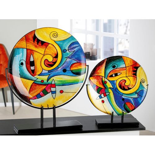 4063387446560 - Dekoschale GILDE Schale auf Ständer Verona Dekoschalen Gr B H T 52 cm x 54 cm x 15 cm bunt Dekoschalen Dekotabletts handgefertigt