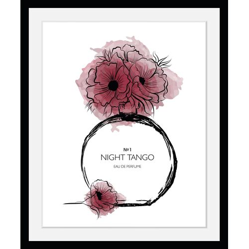 4067437735765 - Bild mit Rahmen MY HOME Blumen Parfüm - Gerahmter Digitaldruck - Wandbild rot (farbe rahmen schwarz farbe bild(er) rot) B50cm H70cm Acrylglas Holz Bilder Holzrahmen - Dekoration