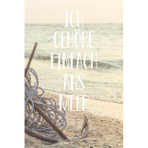 4049009865445 - Metallbild »Meerliebe II« Sprüche-Schriftzug-Sprüche-Sprüche & Texte-Meer-Strand-Anker (1 St) Stahlschild Blechschild Sprüche Texte Fernweh Sylt