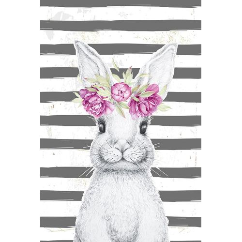 4049009865384 - Metallbild »Bunny II« Hase-Tiere-Blumenbilder-Hase-Hasen (1 St) Hase Blechschild Stahlschild Blumenkranz
