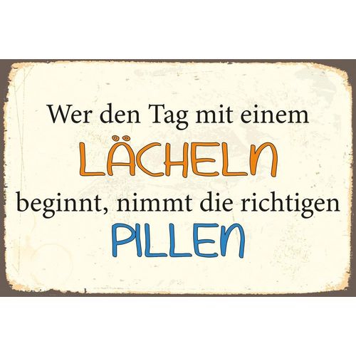 4049009866015 - Metallbild »Lächeln« Sprüche-Schriftzug-Sprüche-Sprüche & Texte-Motivationsbilder (1 St) Stahlschild Blechschild Sprüche Texte witzig