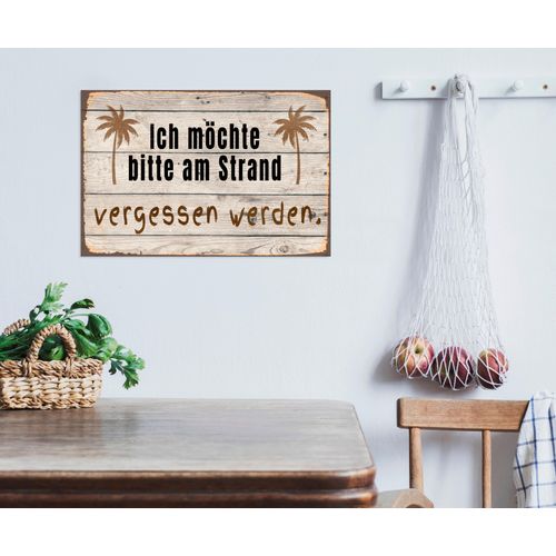 4067437341058 - Metallbild QUEENCE vergessen werden Bilder Gr B H 45 cm x 30 cm Metallbild Schriftzüge Querformat 1 St schwarz Metallbilder Stahlschilder