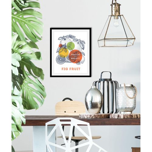 4067437334029 - Bild QUEENCE Fig Fruit Bilder Gr B H 30 cm x 40 cm Wandbild Hochformat 1 St bunt (gelb orange grün) Kunstdrucke gerahmt