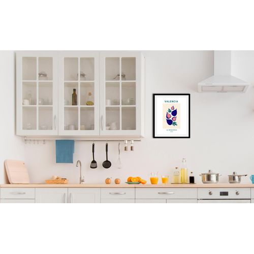 4067437336177 - Bild QUEENCE Valencia Bilder Gr B H 50 cm x 70 cm Wandbild Hochformat 1 St blau (blau grün) Kunstdrucke gerahmt