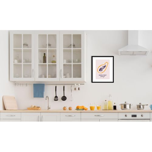 4067437335828 - Bild QUEENCE Papaya Bilder Gr B H 30 cm x 40 cm Wandbild Hochformat 1 St bunt (lila orange beige) Kunstdrucke gerahmt