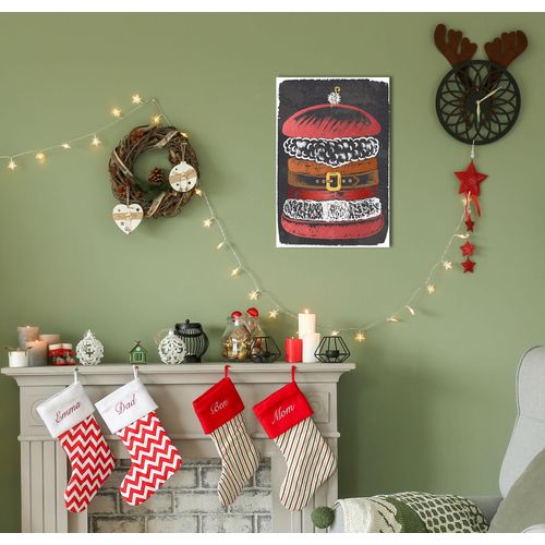4067437338478 - Metallbild QUEENCE Santa Burger Bilder Gr B H 30 cm x 45 cm Metallbild Hochformat 1 St rot Metallbilder Stahlschilder
