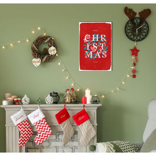 4067437340525 - Metallbild QUEENCE Christmas Bilder Gr B H 30 cm x 45 cm Metallbild Hochformat 1 St rot Metallbilder Stahlschilder