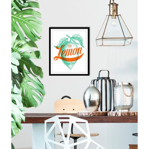 4067437333855 - Bild QUEENCE Lemon Bilder Gr B H 40 cm x 50 cm Wandbild Hochformat 1 St orange (orange grün) Kunstdrucke gerahmt