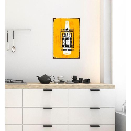 4067437341584 - Metallbild QUEENCE Craft Beer Bilder Gr B H 30 cm x 45 cm Metallbild Hochformat 1 St schwarz Metallbilder Stahlschilder