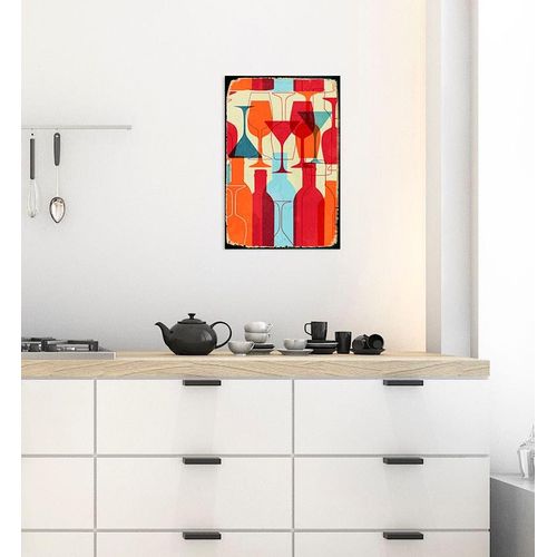 4067437341560 - Metallbild QUEENCE Happy Hour Bilder Gr B H 30 cm x 45 cm Metallbild Hochformat 1 St gelb Metallbilder Stahlschilder