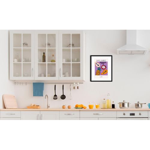 4067437335897 - Bild QUEENCE Exotic Bilder Gr B H 40 cm x 50 cm Wandbild Hochformat 1 St bunt (lila grün orange) Kunstdrucke gerahmt